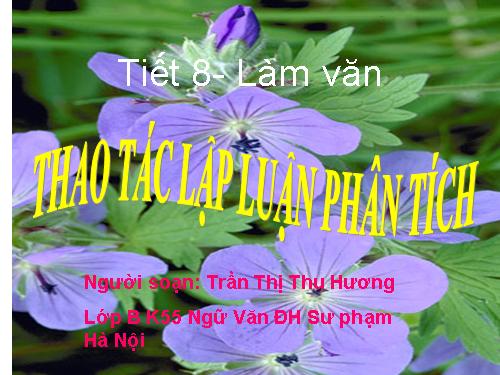 Tuần 2. Thao tác lập luận phân tích