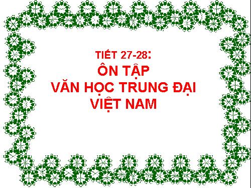 Tuần 8. Ôn tập văn học trung đại Việt Nam