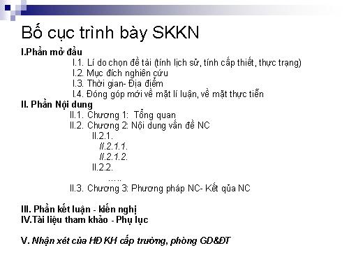 Bo cuc ve SKKN nam hoc 2008--2009