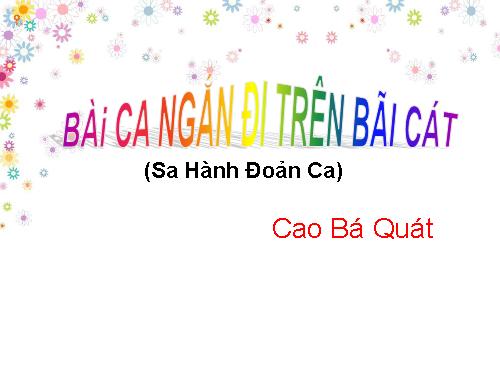 Tuần 4. Bài ca ngắn đi trên bãi cát (Sa hành đoản ca)