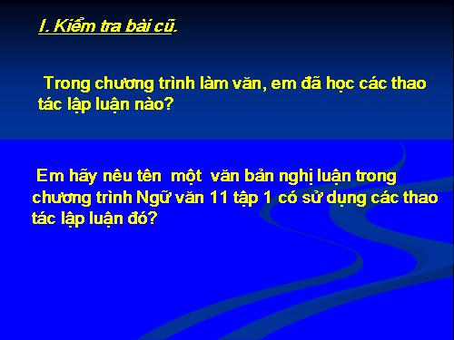 Tuần 27. Thao tác lập luận bình luận