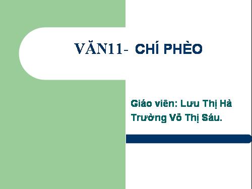 Tuần 13. Chí Phèo