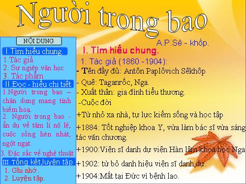 Tuần 27. Người trong bao