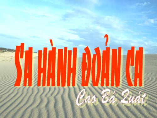 Tuần 4. Bài ca ngắn đi trên bãi cát (Sa hành đoản ca)