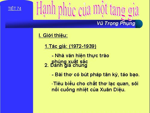 Tuần 12. Hạnh phúc của một tang gia