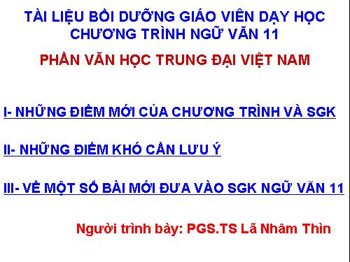 Bồi dưỡng giáo viên dạy Ngữ văn 11