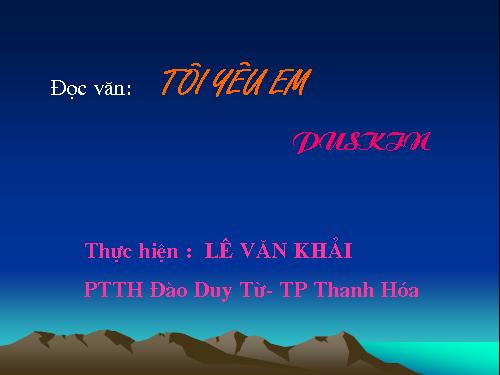 Tuần 26. Tôi yêu em