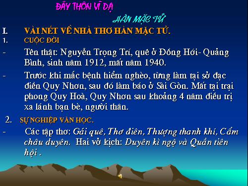 Tuần 23. Đây thôn Vĩ Dạ