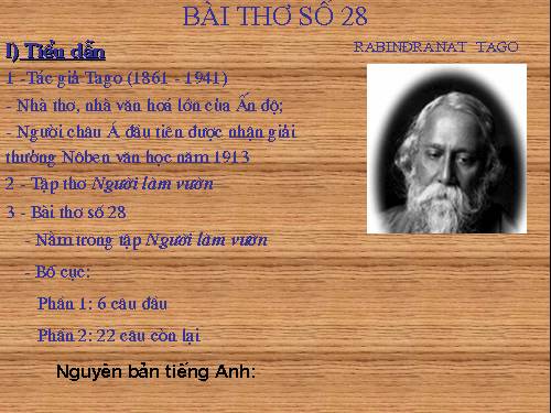 Tuần 26. Đọc thêm: Bài thơ số 28