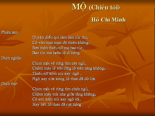 Tuần 23. Chiều tối (Mộ)