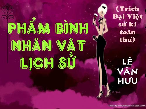 Phẩm bình nhân vật lịch sử (1)