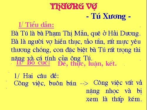 Tuần 3. Thương vợ.