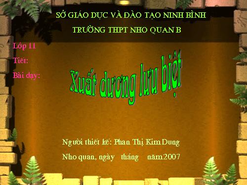 Tuần 19. Lưu biệt khi xuất dương (Xuất dương lưu biệt)