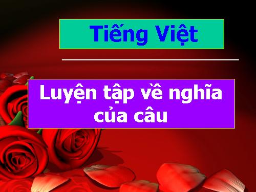 Tuần 19. Nghĩa của câu