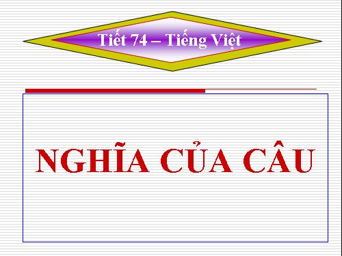 Tuần 19. Nghĩa của câu