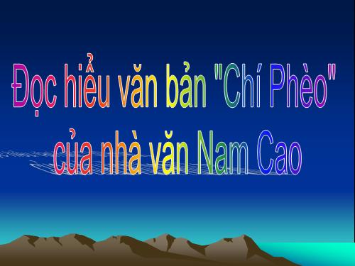 Tuần 13. Chí Phèo