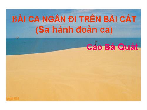 Tuần 4. Bài ca ngắn đi trên bãi cát (Sa hành đoản ca)