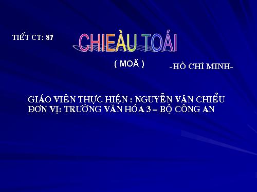 Tuần 23. Chiều tối (Mộ)