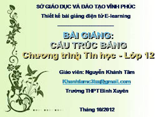 Bài 4. Cấu trúc bảng