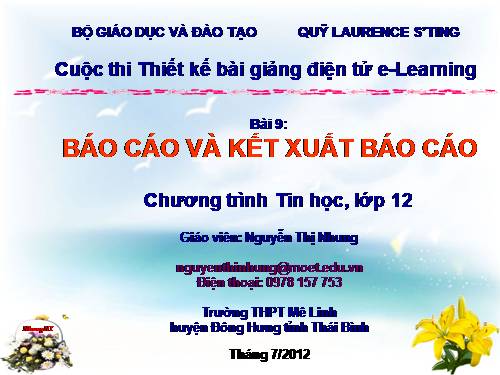 Bài 9. Báo cáo và kết xuất báo cáo