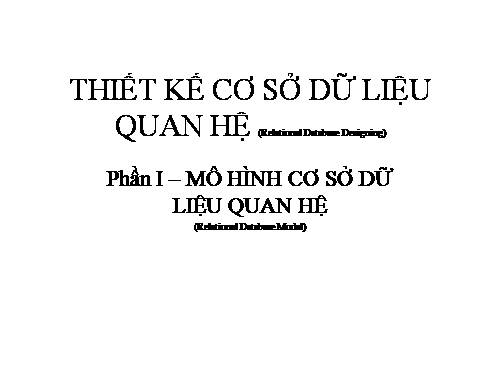 Mô hình cơ sở dữ liệu quan hệ