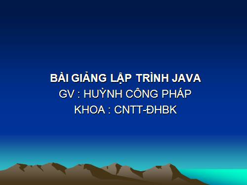 Tin học: GT lập trình Java