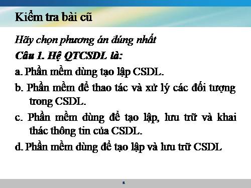 Bài tập và thực hành 1: Tìm hiểu hệ cơ sở dữ liệu