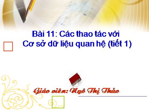 Bài 11. Các thao tác với cơ sở dữ liệu quan hệ