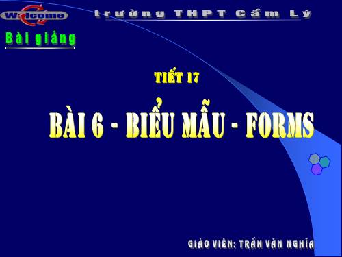 Bài 6. Biểu mẫu