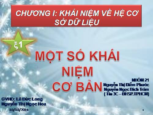 Bài 1. Một số khái niệm cơ bản