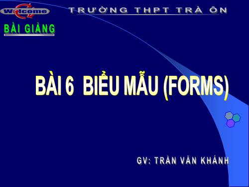 Bài 6. Biểu mẫu