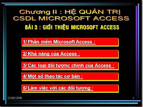 Bài 3. Giới thiệu Microsoft Access