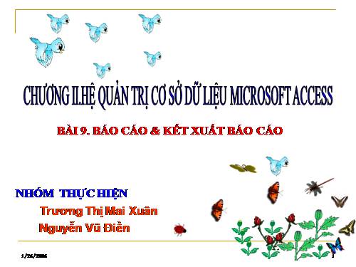 Bài 9. Báo cáo và kết xuất báo cáo