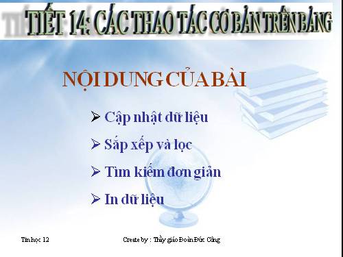 Bài 5. Các thao tác cơ bản trên bảng