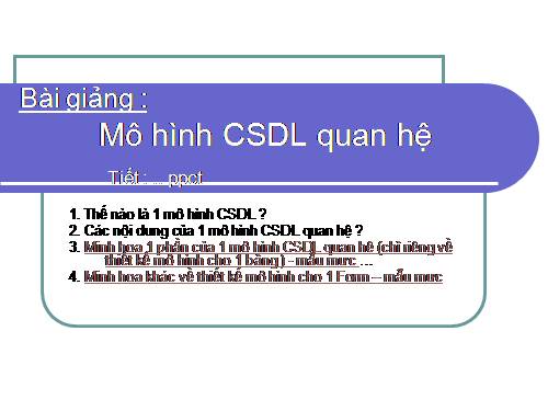 Bài 10. Cơ sở dữ liệu quan hệ