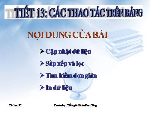 Bài 5. Các thao tác cơ bản trên bảng