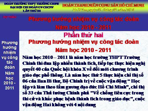 Phương hướng chi Đoàn GV-CBCNV