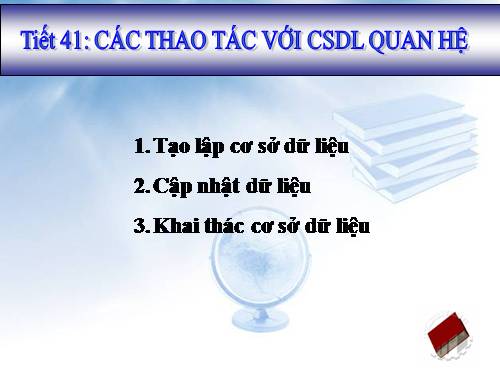 Bài 11. Các thao tác với cơ sở dữ liệu quan hệ