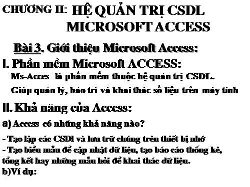 Bài 3. Giới thiệu Microsoft Access