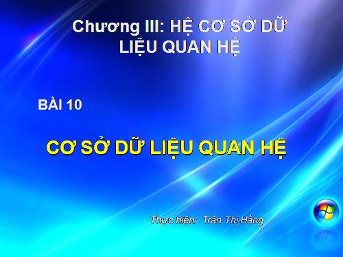 Bài 10. Cơ sở dữ liệu quan hệ