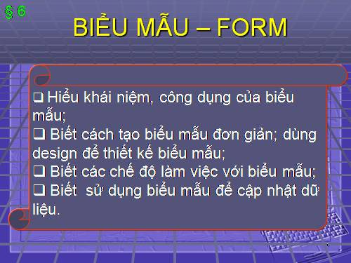 Bài 6. Biểu mẫu