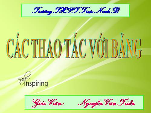 Bài 5. Các thao tác cơ bản trên bảng