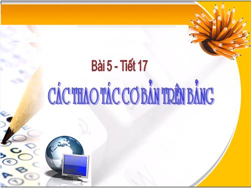 Bài 5. Các thao tác cơ bản trên bảng