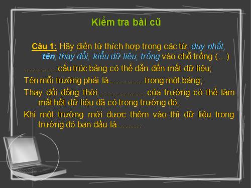 Bài 5. Các thao tác cơ bản trên bảng