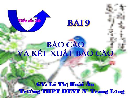 Bài 9. Báo cáo và kết xuất báo cáo