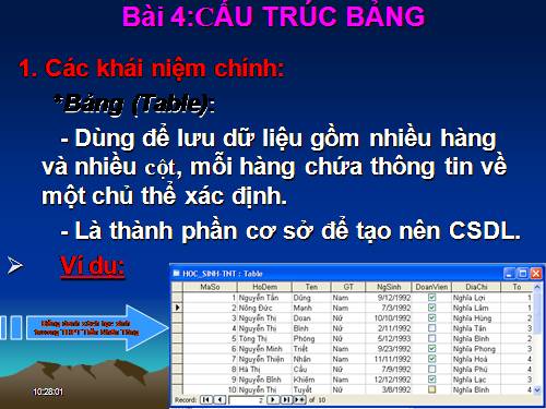 Bài 4. Cấu trúc bảng