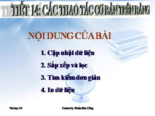 Bài 5. Các thao tác cơ bản trên bảng