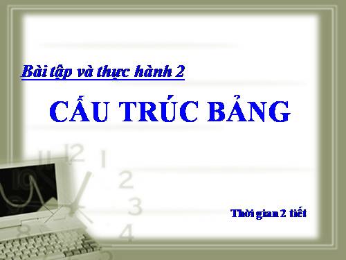 Bài tập và thực hành 2: Tạo cấu trúc bảng