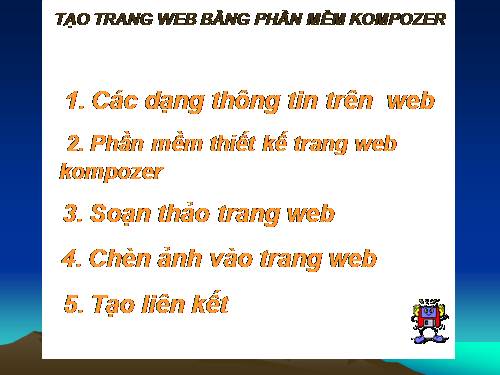 Bài thiết kế web bằng phần mềm Kompozer