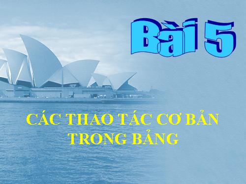 Bài 5. Các thao tác cơ bản trên bảng